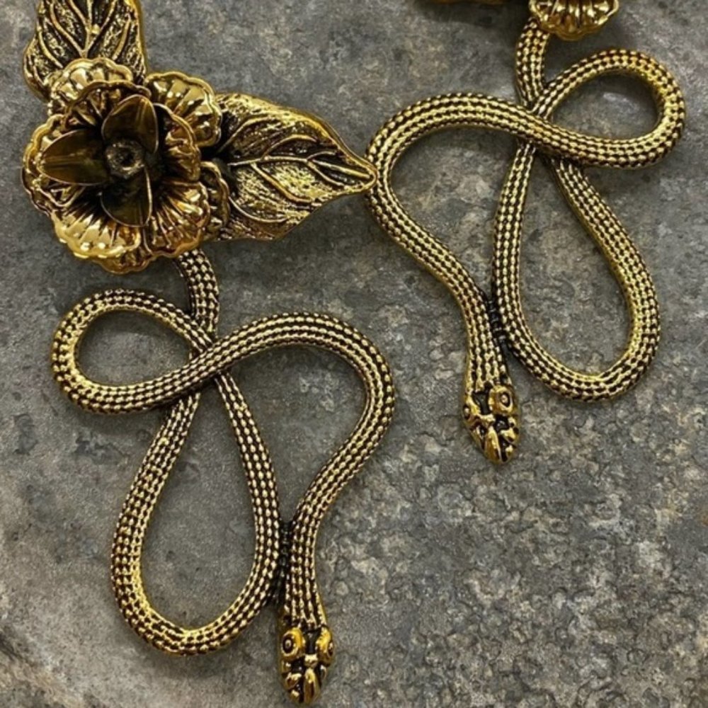 NEW Serpent & Roses Statement Earrings - Picture 3 of 11